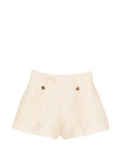Zimmermann Luna Silk And Wool Shorts In Brown