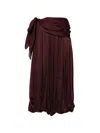Zimmermann Luna Draped Silk Wide-leg Pants In Burgundy