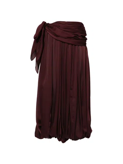 Zimmermann Luna Silk Trousers In Burgundy