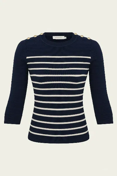 Zimmermann Kindred Spirit Luna Stripe Sweater In Blue