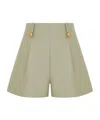 Zimmermann Luna Wool And Silk-blend Shorts In Green