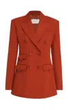 Zimmermann Luna Tailored Wool-blend Blazer In Brown