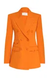 Zimmermann Luna Tailored Wool-blend Blazer In Orange