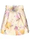 Zimmermann Womens Cream Dahlia Luna Floral-print Silk-blend Shorts Xs In Neutral