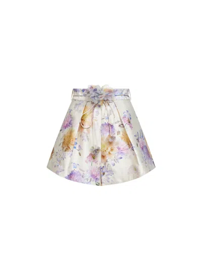 Zimmermann Luna Tuck Shorts In Multi