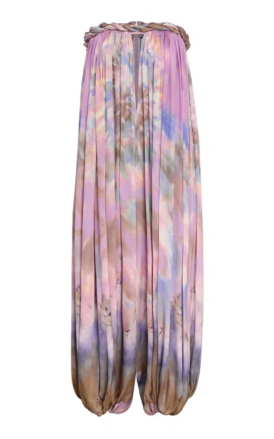 Zimmermann Luna Twist-detailed Silk Jumpsuit In Multi