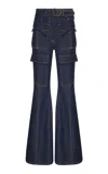 Zimmermann Luna Utility Denim Flared Jeans In Blue