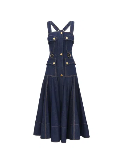 Zimmermann Luna Utility Dress In Blue