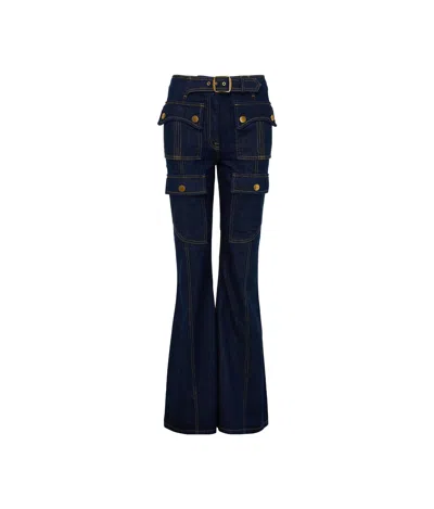 Zimmermann Luna Utility Flared Jeans In Blue