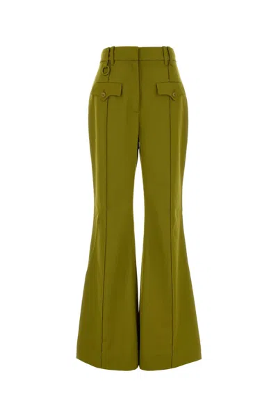 Zimmermann Luna Wool Flare Pant In Green