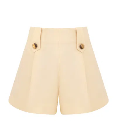 Zimmermann Luna Wool Silk Tailored Short In Neutral