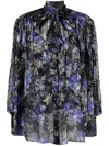 Zimmermann Lyrical Lantern-print Silk Blouse In Blue