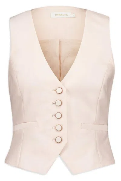 Zimmermann Eden Waistcoat In Pink