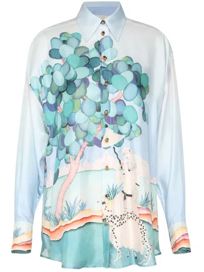 Zimmermann Madame Jade Shirt In Blue