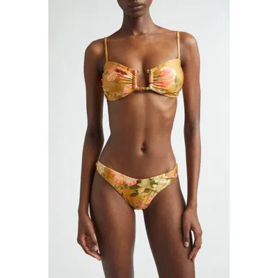 Zimmermann Mahon Bamboo Trim Two-piece Swimsuit In Yellow