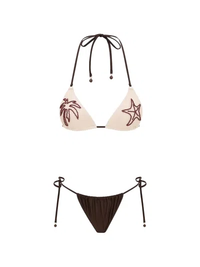 Zimmermann Mahon Beaded-detail Bikini In Neutral