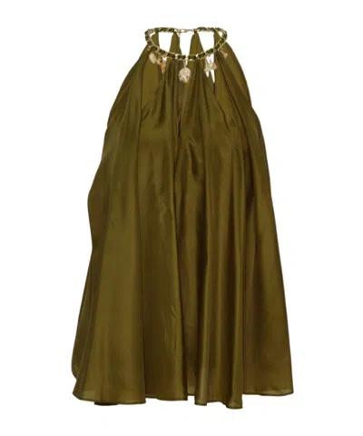 Zimmermann Mahon Chain Neck Blouse In Green