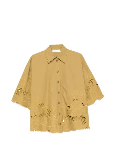 Zimmermann Mahon Cotton Shirt In Brown