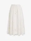 Zimmermann Mahon Cotton Skirt With Embroidered Detail On The Bottom In Multi