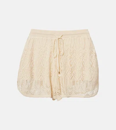 Zimmermann Mahon Crochet Lace Shorts In Sand