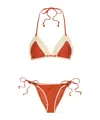 Zimmermann Mahon Crochet Stretch-polyamide Bikini In Orange