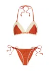 Zimmermann Mahon Crochet Stretch-polyamide Bikini In Orange