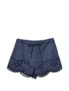 Zimmermann Mahon Broderie Anglaise Denim Shorts In Blue
