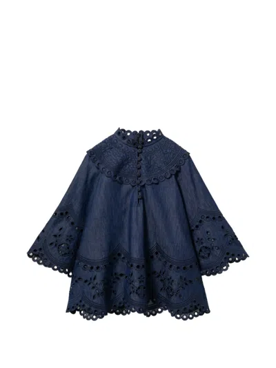Zimmermann Mahon Denim Top In Blue