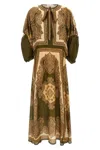 Zimmermann Mahon Paisley Print Habutai Silk Maxi Dress In Brown