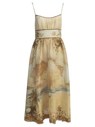 Zimmermann Mahon Linen Corset Dress In Multi