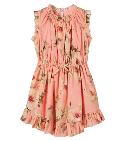 Zimmermann Mahon Floral Cotton Dress In Pink