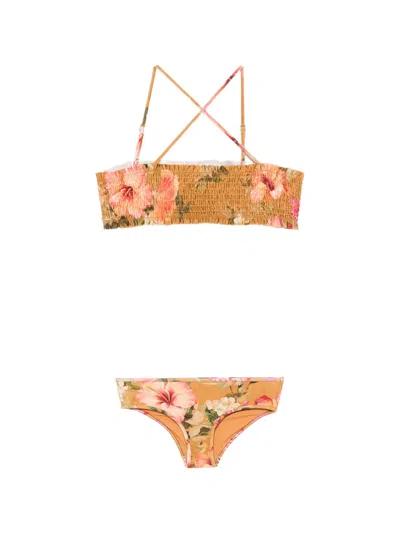 Zimmermann Kids' Mahon Floral-print Bikini In Multi