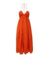 Zimmermann Womens Tangerine Mahon Halter-neck Silk Maxi Dress Xl In Orange