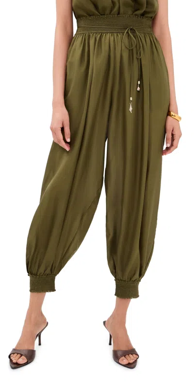 Zimmermann Mahon Drawstring-waist Gathered-cuff Trousers In Multi