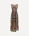 Zimmermann Womens Dark Blue Paisley Mahon Printed Silk Maxi Dress In Brown