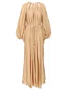 Zimmermann Silk Mini Dress With Billow Sleeves And Adjustable Chain In Neutral