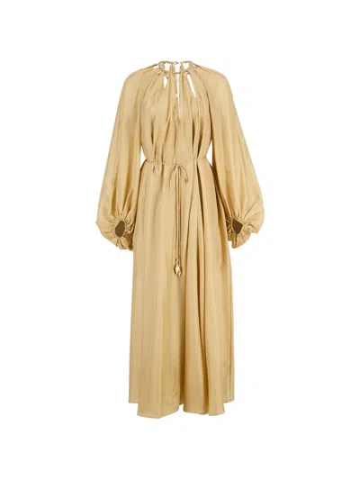 Zimmermann Mahon Silk Maxi Dress In Neutral