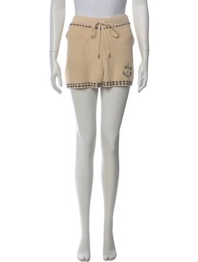 Pre-owned Zimmermann Mahon Oatmeal Mini Shorts In Yellow