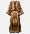 Zimmermann Mahon Paisley Print Habutai Silk Maxi Dress In Brown