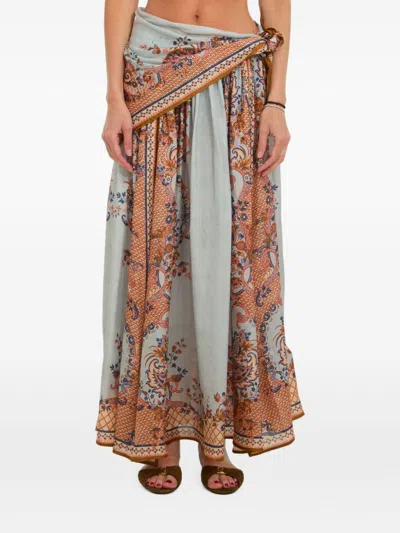 Zimmermann Mahon Printed Silk Dress In Gray