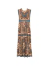 Zimmermann Womens Dark Blue Paisley Mahon Printed Silk Maxi Dress In Multi