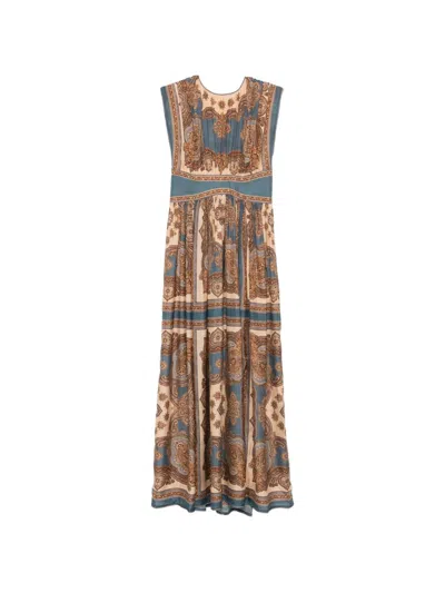 Zimmermann Mahon Paisley-print Maxi Dress In Blue