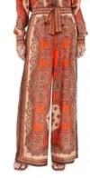 Zimmermann Womens Tangerine Paisley Mahon Relaxed Silk Trousers In Multi