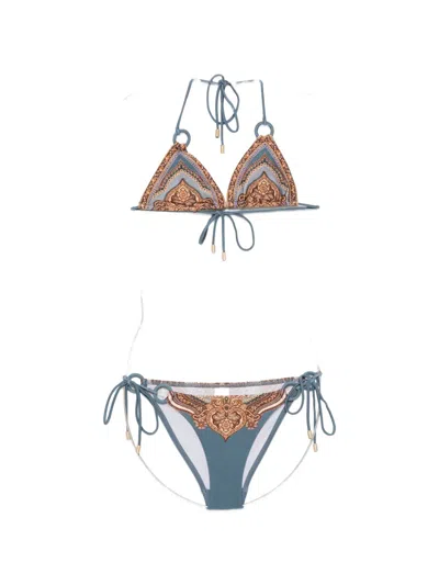 Zimmermann Mahon Ring Bikini In Blue