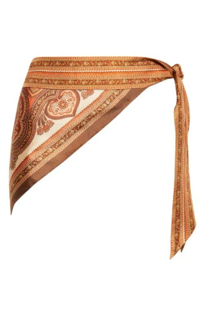 Zimmermann Mahon Scarf Tie Bikini Bottoms In Brown