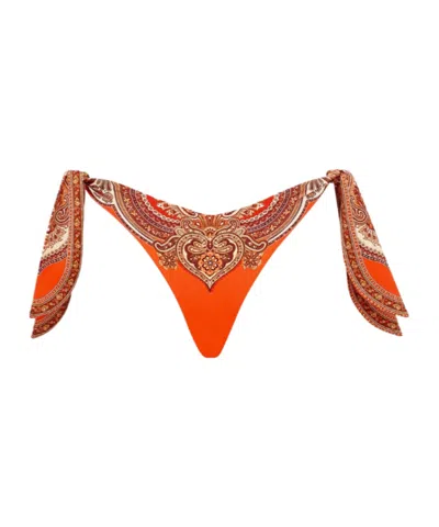 Zimmermann Mahon Scarf Tie Pant In Orange