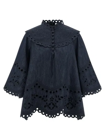 Zimmermann Mahon Shirt And Blouse Blue In Black