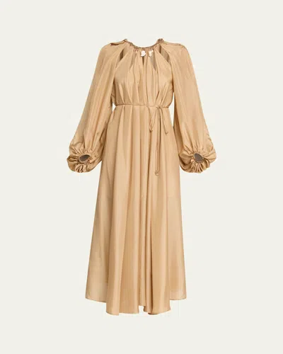 ZIMMERMANN MAHON SILK CHAIN MAXI DRESS