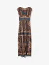 Zimmermann Womens Dark Blue Paisley Mahon Printed Silk Maxi Dress In Brown