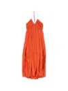 Zimmermann Womens Tangerine Mahon Halter-neck Silk Maxi Dress Xl In Orange